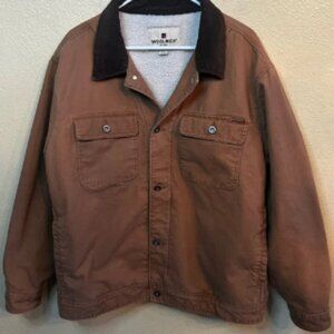 Men's WOOLRICH Ripstop Trucker Jacket With Sherpa Lining Size XL EUC!